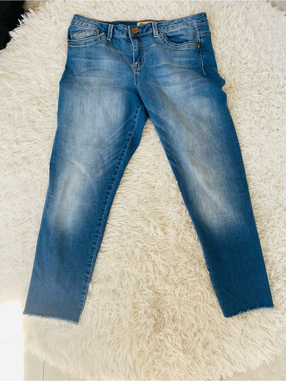 Democracy Freedom Ankle Skimmer Jeans Size 12 Raw Hem Stretch